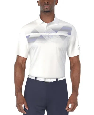 Pga Tour Men's Solarized Geometric Polo Shirt In White