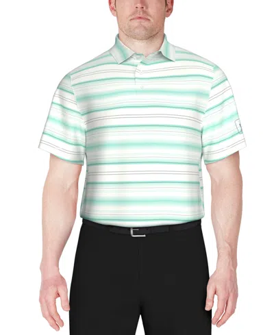 Pga Tour Men's Stretch-performance Stripe Polo Shirt In Bright White