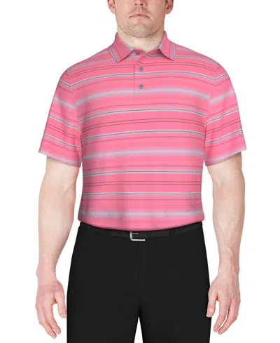 Pga Tour Men's Stretch-performance Stripe Polo Shirt In Sachet Pink