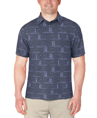 Pga Tour Men's Surfboard-print Polo Shirt In Blue