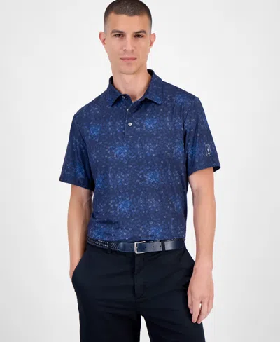 Pga Tour Men's Tossed Geometric Polo Shirt In Blue