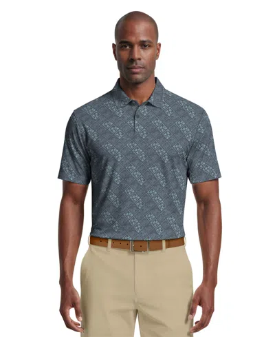 Pga Tour Men's Tropical Argyle Print Golf Polo In Blue
