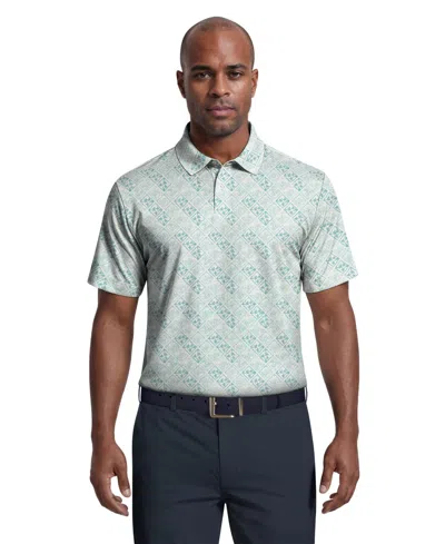 Pga Tour Men's Tropical Argyle Print Golf Polo In Blue