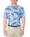 Pga Tour Men's Tropical Leaf-print Polo Shirt
