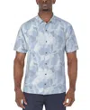 Pga Tour Men's Tropical Woven Button-down Shirt In Gray Dawn