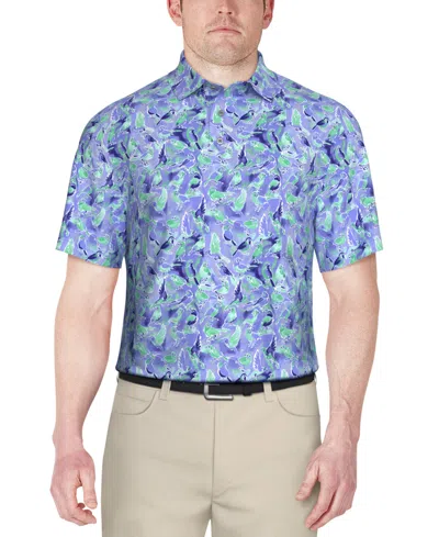 Pga Tour Men's Watercolor Polo Shirt In Clematis B