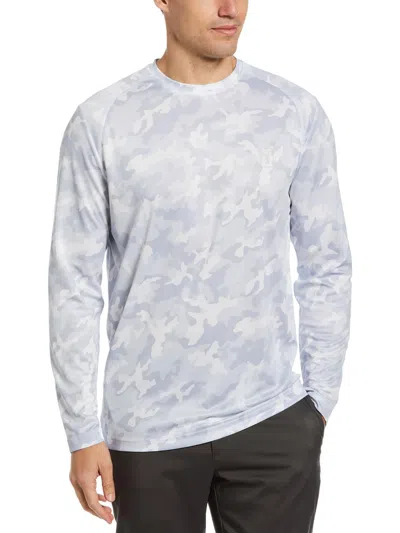Pga Tour Mens Camouflage Moisture Wicking Pullover Top In Blue