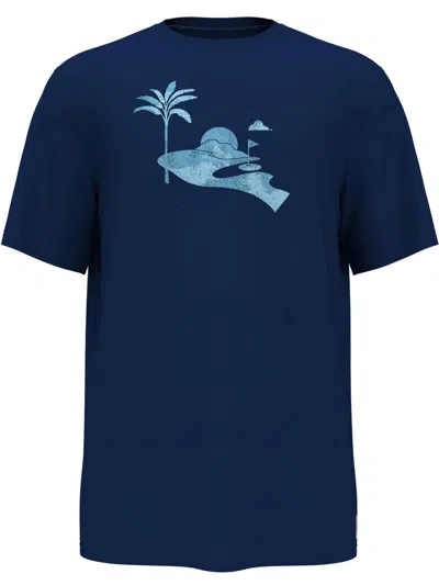 Pga Tour Mens Crewneck Short Sleeve Graphic T-shirt In Blue