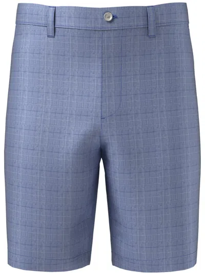 Pga Tour Mens Plaid Polyester Flat Front In Blue