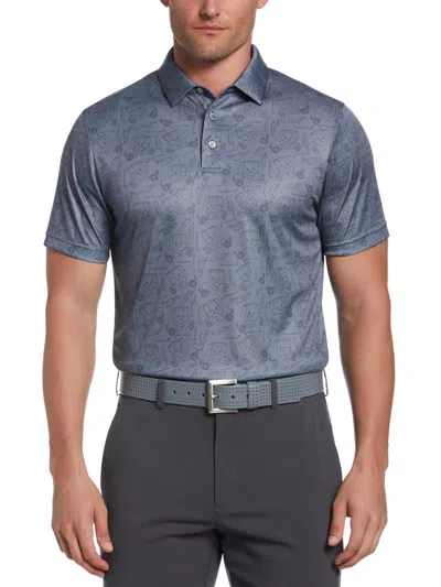 Pga Tour Mens Sun Protection Athletic Fit Polo In Multi