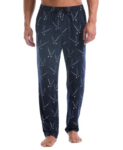 Pga Tour Perry Ellis Portfolio Men's Golf Flags Sleep Pants In Blue