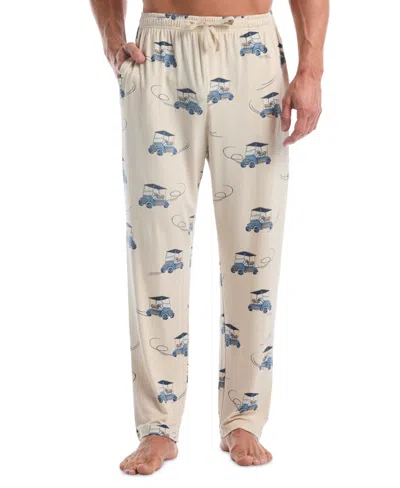 Pga Tour Perry Ellis Portfolio Men's Golf Flags Sleep Pants In White