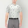 Pga Tour Polo Shirt Mens White Flamingo Print Short Sleeve Golf Active Fts863 In White