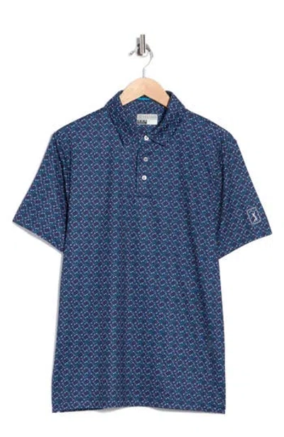 Pga Tour Short Sleeve Club Polo In Blue