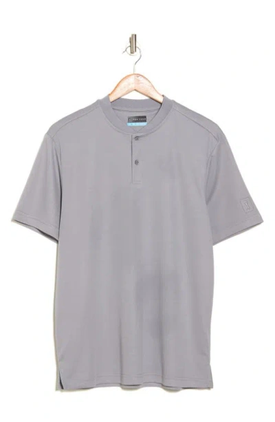 Pga Tour Short Sleeve Henley Shirt In Gray