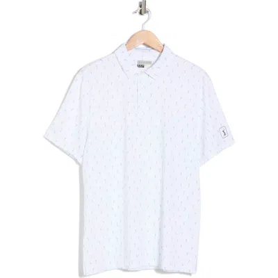 Pga Tour Short Sleeve Mini Palm Tree Shirt In White