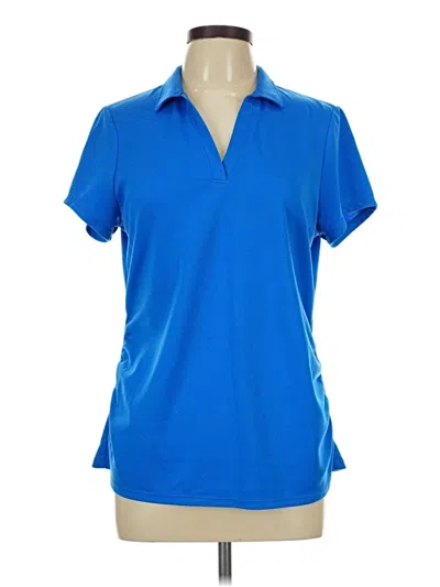 Pre-owned Pga Tour Short Sleeve Polo Shirt In Blue