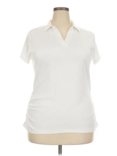 Pre-owned Pga Tour Short Sleeve Polo Shirt In Ivory