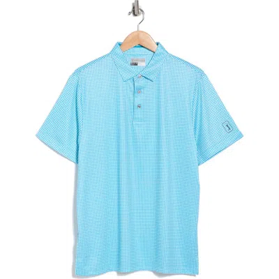 Pga Tour Short Sleeve Printed Polo In Blue