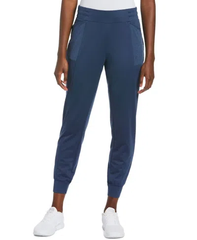 Pga Tour Women's Activewear Drawstring Jogger Pants In Peacoat Fjord Heather In Blue