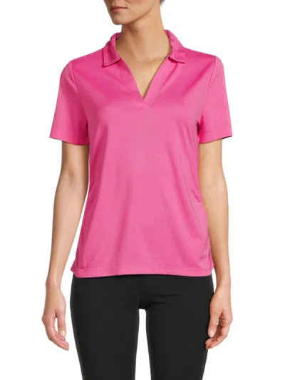 Pga Tour Women's Airflux Short Sleeve Polo In Super Pink
