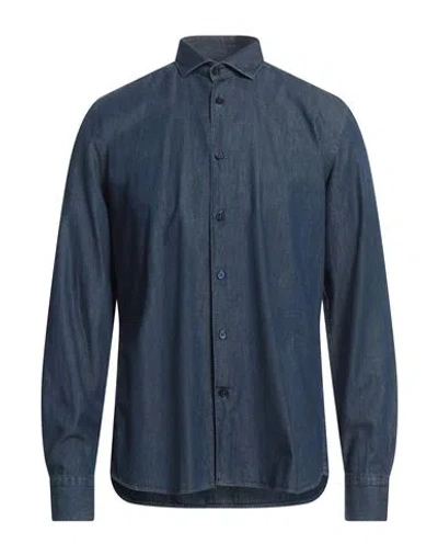 P.h Sport P. H Sport Man Shirt Blue Size Xl Cotton