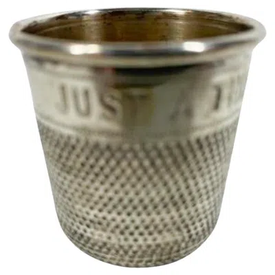 Pre-owned P.h. Vogel & Co. Art Deco Silver Plate Spirit Measure By P.h. Vogel "just A Thimbleful"