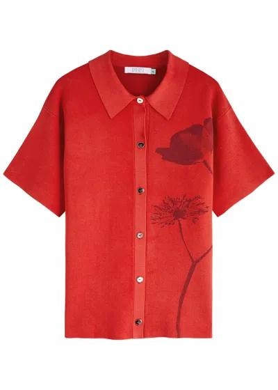 Ph5 Amber Intarsia Knitted Shirt In Red