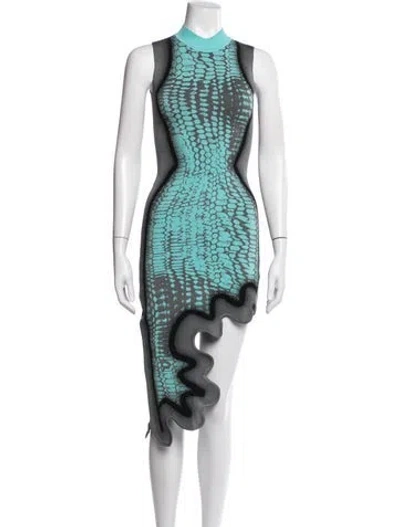 Pre-owned Ph5 Animal Print Mini Dress In Green