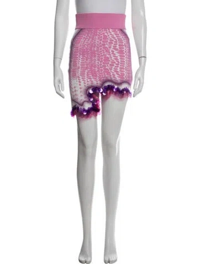 Pre-owned Ph5 Animal Print Mini Skirt In Pink