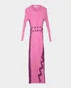 Ph5 Aster Pleated Midi Dress With Wavy Slit In Mulberry