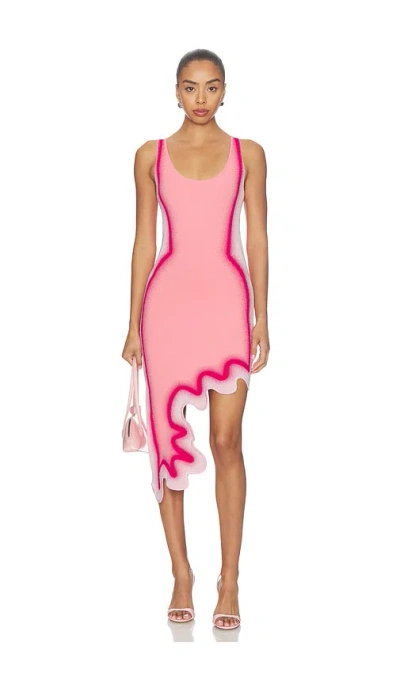 Ph5 Aster Reversible Wavy Dress In Pink