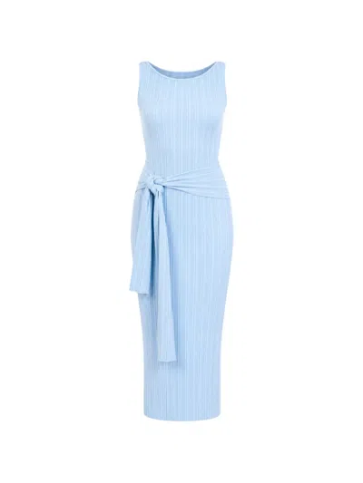 Ph5 Ayla Reversible Ribbed-knit Midi Dress In Blue