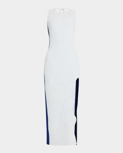 Ph5 Basil Open-back Midi Dress In Silver Metallic
