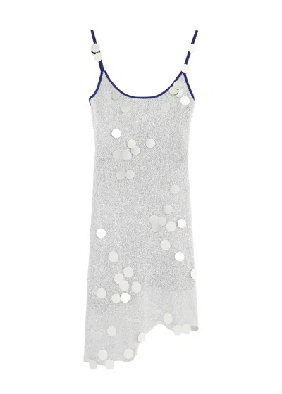 Ph5 Bindi Sequin-embellished Knitted Mini Dress In Silver