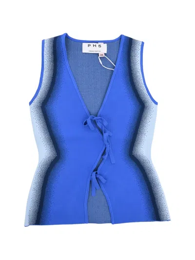 Ph5 Bow-detail Vest In Blue
