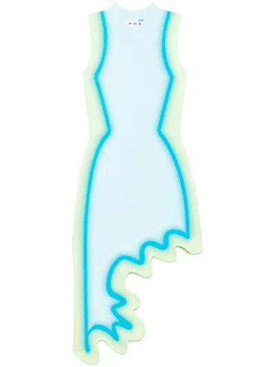 Ph5 Brooklyn Wavy Asymmetric Dress In Paradise Blue