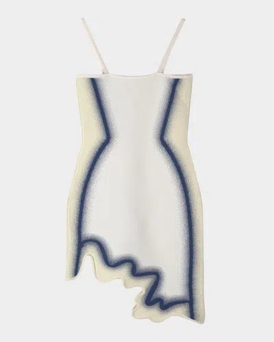 Ph5 Camassia Uv Reactive Wavy Asymmetric Dress In White