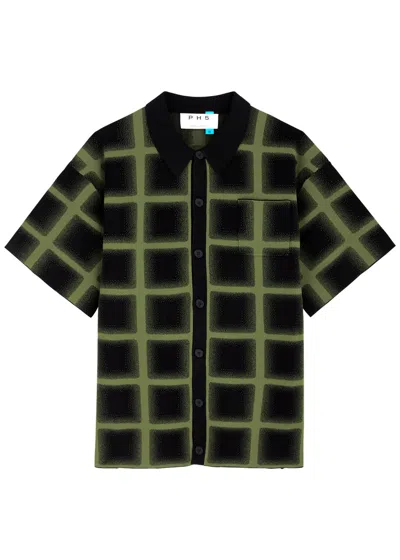 Ph5 Camellia Checked Knitted Shirt In Black