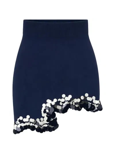 Ph5 Casey Wavy Sequin-embellished Mini Skirt In Blue