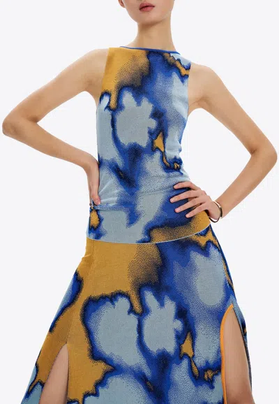 Ph5 Claire Tie-dye Boatneck Top In Blue