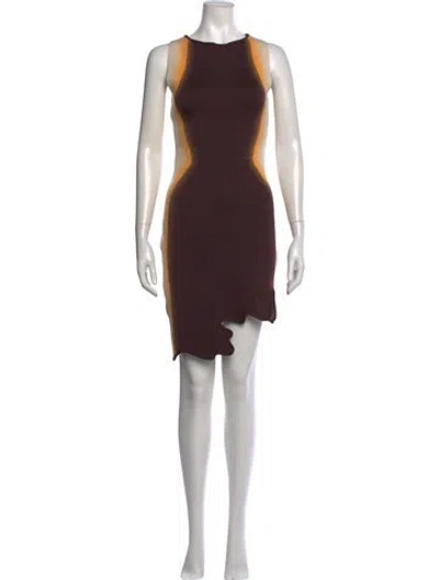 Pre-owned Ph5 Colorblock Pattern Mini Dress In Brown