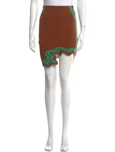 Pre-owned Ph5 Colorblock Pattern Mini Skirt W/ Tags In Brown