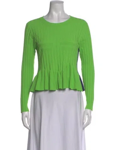 Pre-owned Ph5 Crew Neck Long Sleeve Top In Green