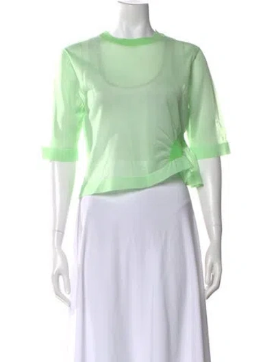 Pre-owned Ph5 Crew Neck Three-quarter Sleeve Top In Green