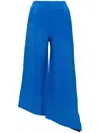 Ph5 Diagonal-ribbed Cropped Pants In Blue