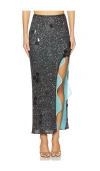 Ph5 Dolly Sequins Long Skirt In Black,teal