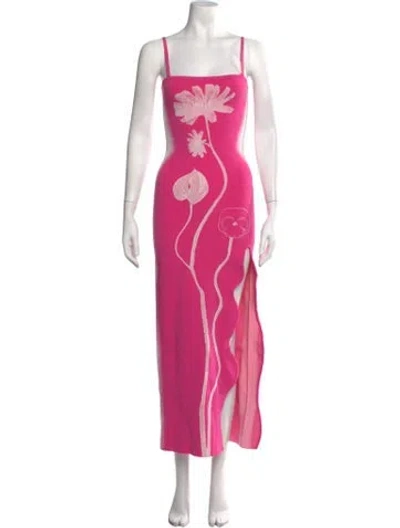 Pre-owned Ph5 Floral Print Long Dress In Pink