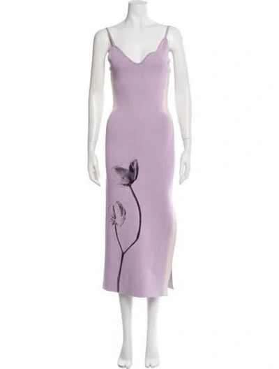 Pre-owned Ph5 Floral Print Midi Length Dress In Purple