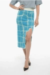 PH5 FRONT-SLIT PENCIL SKIRT WITH ELASTIC WAISTBAND